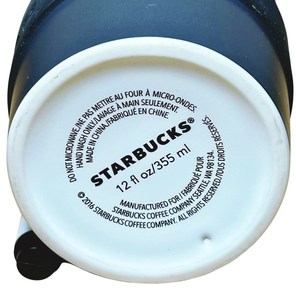 Starbucks Ceramic Coffee Cup Mug LIMITED EDITION Graffiti 4pc Bundle 2016 Black - Picture 4 of 7